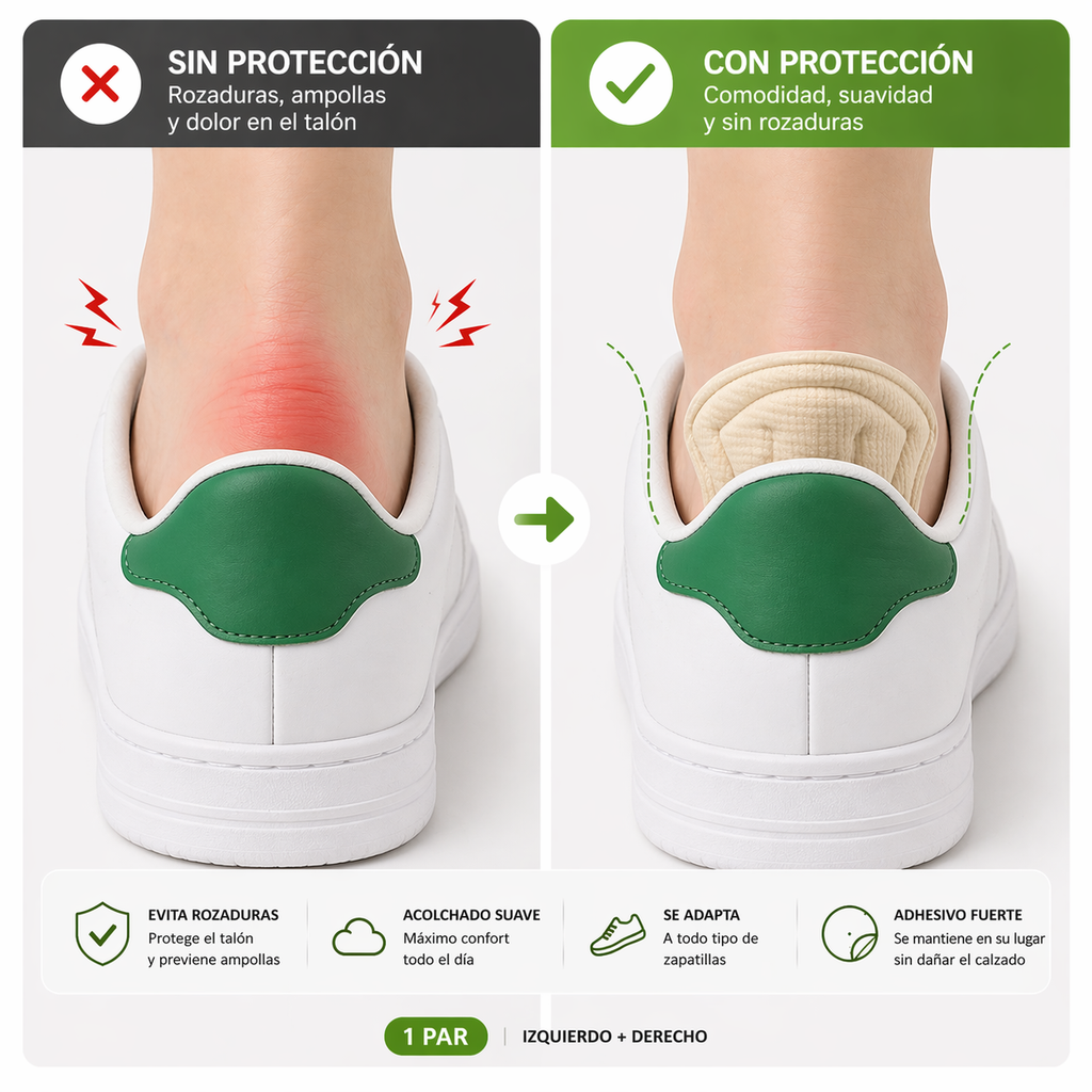 Protector para talón Movicore, cojín acolchado y antideslizante para mayor comodidad y protección en calzado.