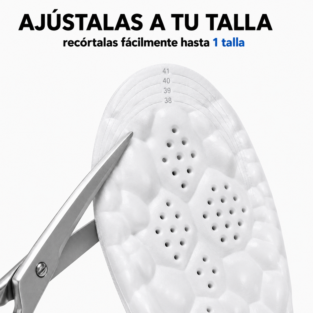 Plantillas Impact + de Movicore, soporte y confort para calzado, visualizadas en la imagen con diferentes tallas y detalles.