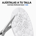 Plantillas Impact + de Movicore, soporte y confort para calzado, visualizadas en la imagen con diferentes tallas y detalles.